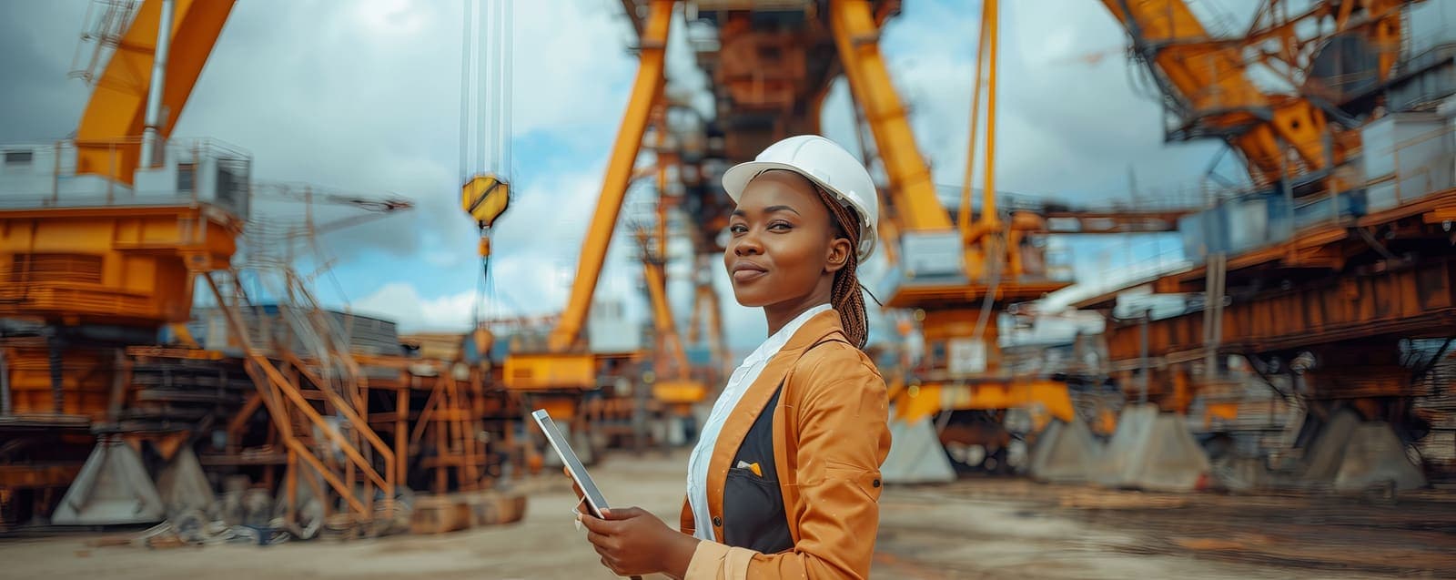 Ingénieure ivoirienne sur un chantier — le droit du travail au quotidien